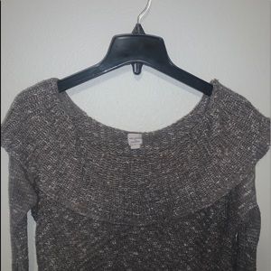 Brown Off Shoulder Sweater